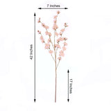 2 Branches | 42inch Tall Blush/Rose Gold Artificial Silk Carnation Flower Stems