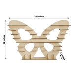 7-Tier Natural Butterfly Shaped Wooden Cupcake Stand, Double Sided Dessert Display Stand Shelf Rack