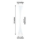 2 Pack | 31inch Clear Crystal Embellishment Trumpet Flower Vase, Reversible Plastic Centerpiece