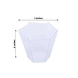 12 Pack | 3oz Clear Wavy Hexagon Plastic Dessert Cups, Disposable Snack Cups