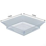 10 Pack - 4inch Clear Sleek Square Plastic Plates, Disposable Dessert Plates