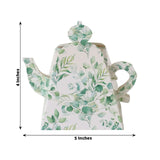 25 Pack Eucalyptus Greenery Mini Teapot Party Favor Boxes, Tea Time Gift Boxes