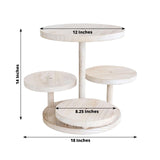 4-Tier Whitewash Wooden Cupcake Tower Dessert Stand, 14inch Tall Farmhouse Style Cake Stand