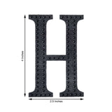 4inch Black Decorative Rhinestone Alphabet Letter Stickers DIY Crafts - H