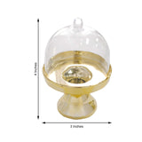 12 Pack | Gold Mini Pedestal Cupcake Stands, Candy Treat Favor Display Plate With Clear Dome Lid - 4Inch