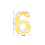 6" Gold 3D Marquee Numbers | Warm White 6 LED Light Up Numbers | 6