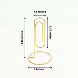 5 Pack | Gold Metal 5 Paperclip Card Holder Stands, Table Number Stands, Wedding Table Menu Clips