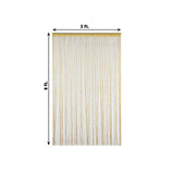 3ftx8ft Gold Silk Tassel String Curtains, Decorative Room Divider Panels