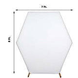 8ftx7ft White 2-Sided Spandex Fit Hexagon Wedding Arch Backdrop Cover