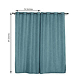 2 Pack | Handmade Blue Faux Linen Curtains 52x84inch Curtain Panels With Chrome Grommets