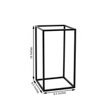 16Inch Rectangular Matte Black Metal Wedding Flower Stand, Geometric Column Frame Centerpiece