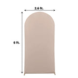 6ft Matte Nude Spandex Fitted Chiara Backdrop Stand Cover For Round Top Wedding Arch