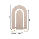 Set of 2 Nude Spandex Fitted Wedding Arch Covers for Round Top and Double Arch