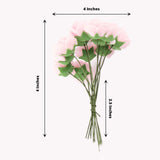 48 Roses | 1inch Tall Pink Real Touch Artificial DIY Foam Rose Flowers With Stem, Craft Rose Buds