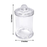 12 Pack | 3.5inch Plastic Candy Jars, Disposable Favor Goodie Containers With Clear Lids