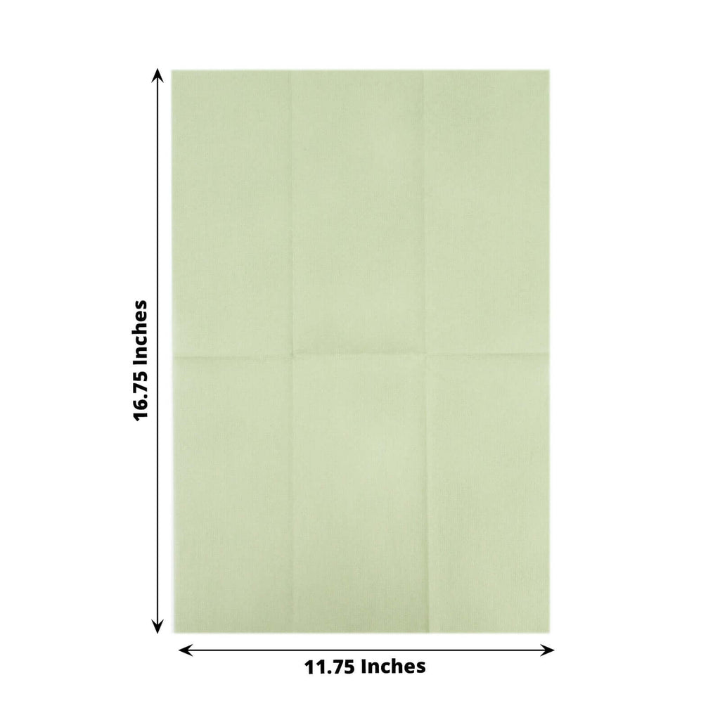 Linen-Like Paper Napkins Sage Green | TableclothsFactory