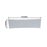 5 pack | 5"x12" Silver Spandex Stretch Chair Sash