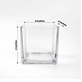 4" Premium Square Glass Florist Vases