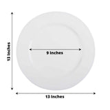 6 Pack 13inch Beaded White Acrylic Charger Plate, Plastic Round Dinner Charger 