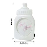 4 Pack | White Resin 4inch Baby Feeding Bottle Picture Frame Party Favors, Baby Shower Favors