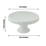 4 Pack | 13inch White Round Footed Reusable Plastic Pedestal Cake Stands