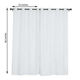 2 Pack | Handmade White Faux Linen Curtains 52x96inch Curtain Panels With Chrome Grommets