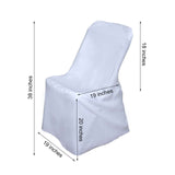 White Polyester Lifetime Folding Chair Covers, Durable Reusable Slip On Chair Covers