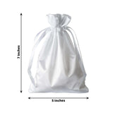 12 Pack | 5x7inch White Satin Drawstring Wedding Party Favor Gift Bags