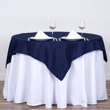 54"x54" Navy Blue Square Polyester Table Overlay