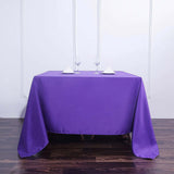 Purple Polyester Square Tablecloth 90Inch