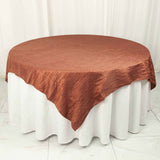 72inch x 72inch Terracotta (Rust) Accordion Crinkle Taffeta Table Overlay