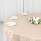 72x72Inch Beige Accordion Crinkle Taffeta Table Overlay, Square Tablecloth Topper