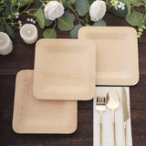 10 Pack | 9inches Eco Friendly Bamboo Square Disposable Dinner Plates