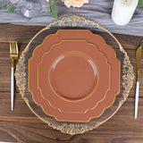 10 Pack 8inch Terracotta (Rust) Hard Plastic Dessert Appetizer Plates