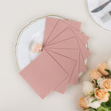 20 Pack | Dusty Rose Soft Linen-Feel Airlaid Paper Cocktail Napkins, Highly Absorbent Disposable