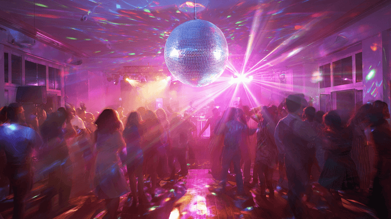 Disco Ball on a Dance Floor