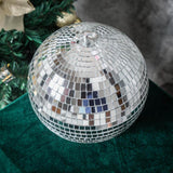 4 Pack | 8inches Silver Foam Disco Mirror Ball With Hanging Ring, Holiday Party Decor