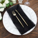 10 Pack | Black Sheer Organza Decorative Dinner Table Napkins - 23x23inch