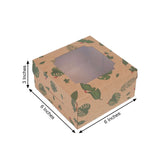 12 Pack | 6inch x 6inch x 3inch Tropical Leaf Cardboard Bakery Cake Pie Cupcake Box