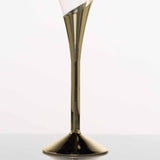 6 Pack | 5oz Clear / Gold Plastic Champagne Flutes, Disposable Glasses With Detachable Base