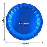 12inch Round Royal Blue Geometric Foil Paper Charger Plates, Disposable Serving Trays - 400 GSM