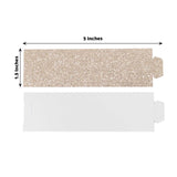 50 Pack Beige Glitter Paper Napkin Holders, 1.5inch Disposable Napkin Rings