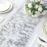 108inch Sparkly Metallic Silver Foil Thin Mesh Polyester Table Runner - 25GSM