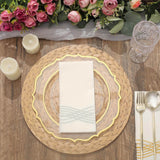 6 Pack Natural Woven Rattan Print Disposable Dining Table Mats, 13inch Round Cardstock Paper