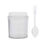 24 Pack Clear Ribbed Plastic Parfait Ice Cream Cups with Lids and Spoons, 5oz Mini Fruit#whtbkgd