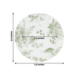 100 Pack White Sage Green French Toile Mini Party Plates with Scalloped Rim