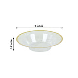 20 Pack Clear Disposable Salad Soup Bowls with Gold Rim, 12oz Round Plastic Dessert Serving Bowls