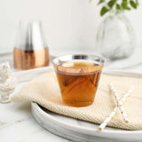 12 Pack | Clear 10oz Rose Gold Rim Plastic Party Cups, Disposable Tumblers