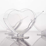 24 Pack | 2oz Mini Clear Disposable Heart-Shaped Pudding Snack Cups with Spoons