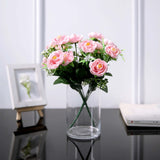 4 Bushes | Pink Artificial Silk Peony Flower Bouquet Arrangement